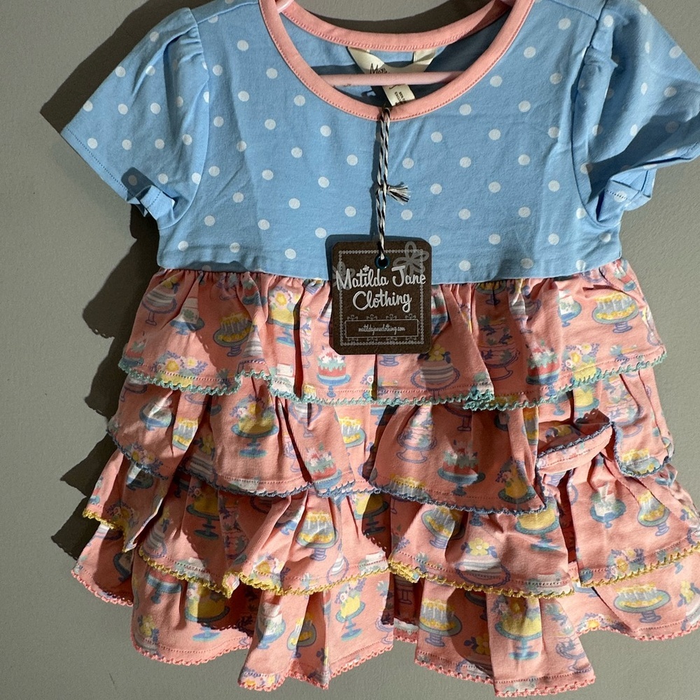 Matilda Jane Blue Pink Ruffled‎ Tiered Top